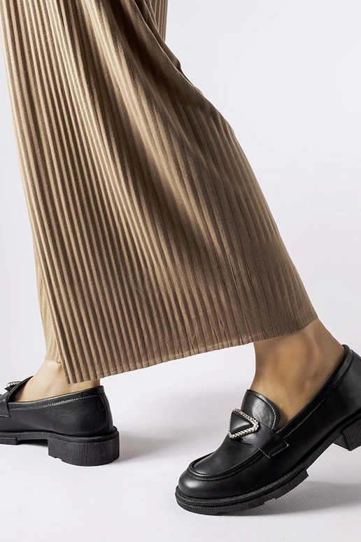 Schwarze Mokassins mit Zirkonen...