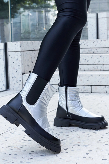 Schwarze Winterstiefeletten aus Kunstwildleder "Paien"