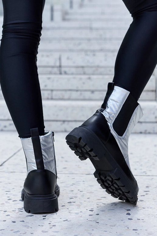 Schwarze Winterstiefeletten aus...