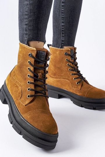 Braune Leder-Arbeitsschuhe,...