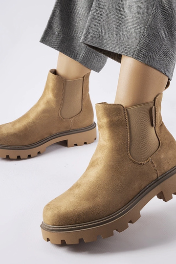 Beige Winterstiefeletten,...