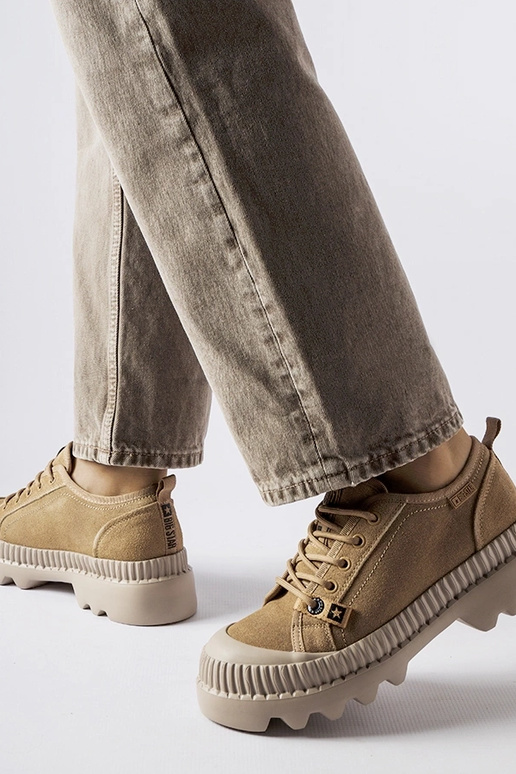 Beige Leder-Sneaker Big Star KK274511