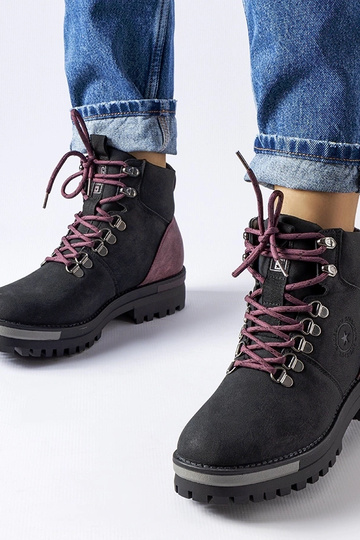Schwarze und burgunderfarbene Big Star Stiefel MM274318