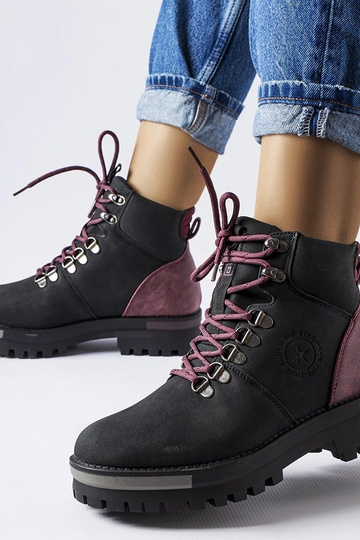 Schwarze und burgunderfarbene Big Star Stiefel MM274318 2