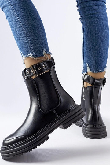 Schwarze Stiefeletten mit Zierschließe Jonesboro 2