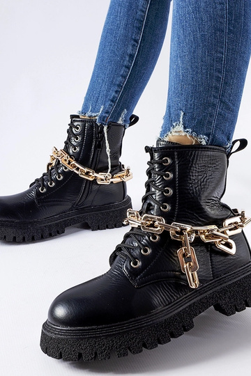 Schwarze Bowlingstiefel mit...