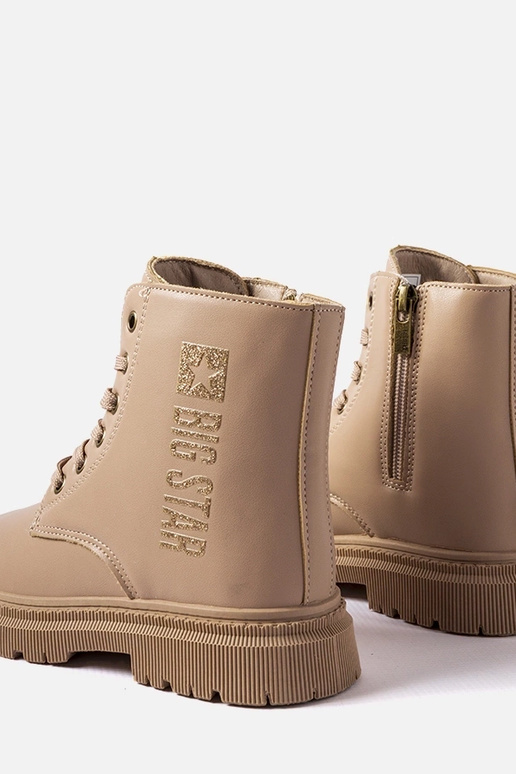 Sandfarbene Winterstiefeletten, „Big...