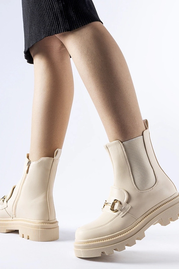 Beige Stiefeletten mit... 2