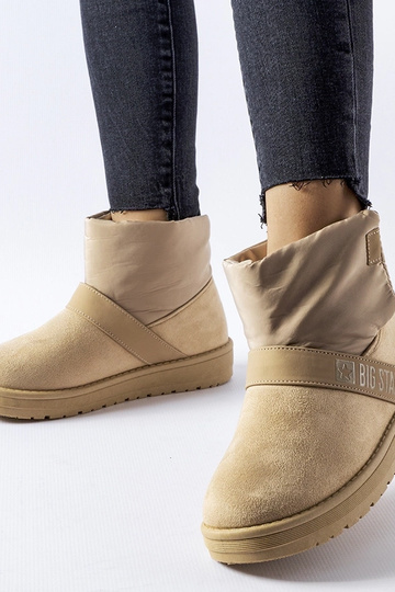 Sand-schwarze Stiefeletten aus Kunstwildleder "Big Star MM274322" 2