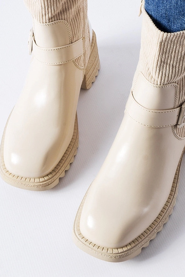 Beige Stiefeletten mit... 2