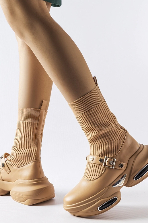 Ivana beige Sockenstiefel