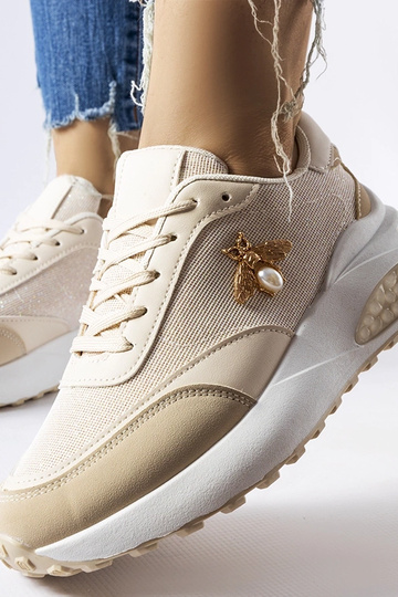 Beige-weiße Sneaker mit... 2