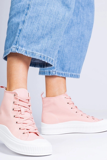 Rosa hohe Schuhe auf...