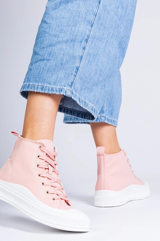 Rosa hohe Schuhe auf Plattform,...