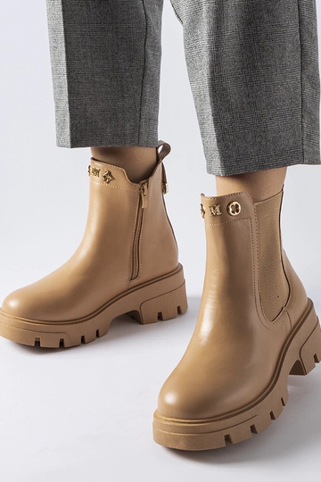 Beige isolierte dekorative Stiefeletten Federica