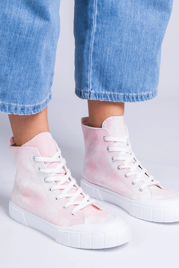 Rosa Stiefeletten über dem...