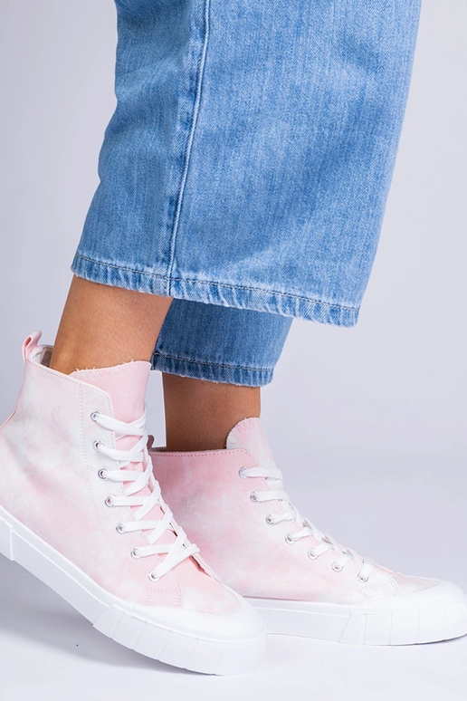 Rosa Stiefeletten über dem Knöchel,...