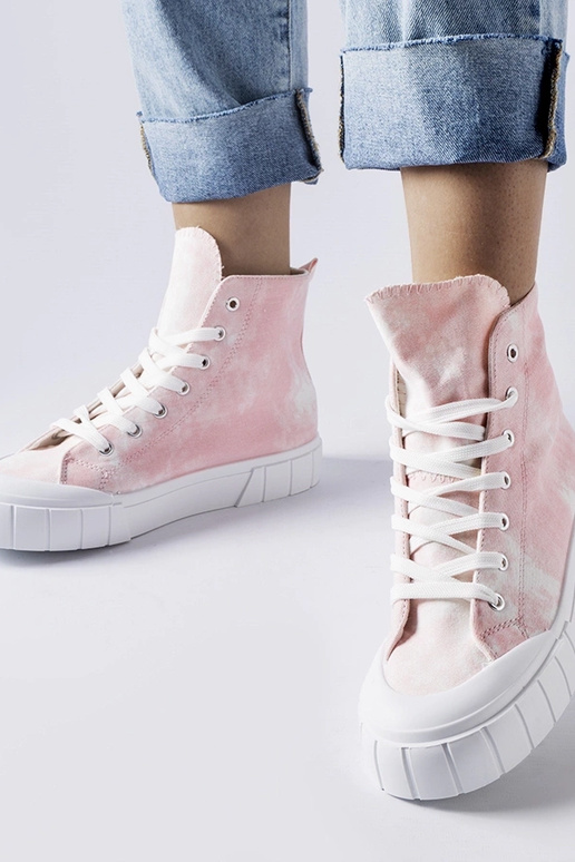 Rosa Stiefeletten über dem Knöchel,...