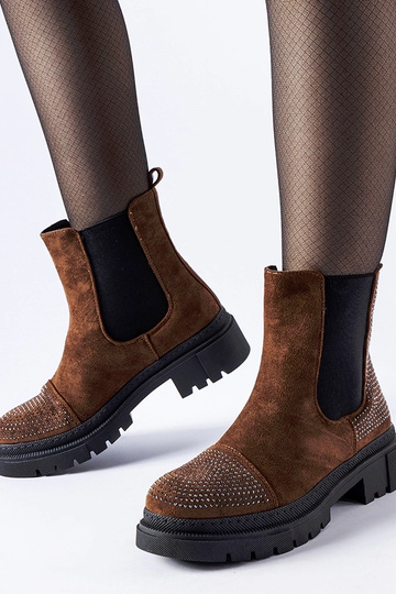 Braune Stiefeletten mit...