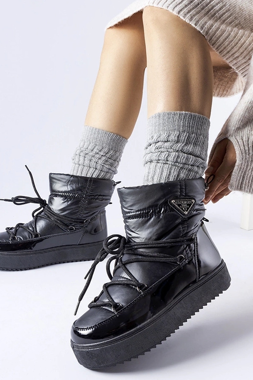 Schwarze isolierte Schneestiefel mit...