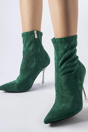 grüne Stiefeletten mit dekorativem Absatz Ferguson