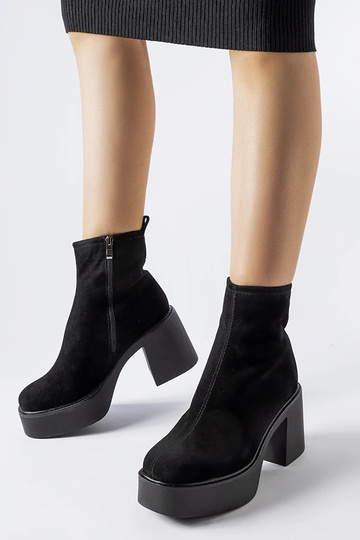 Schwarze massive Stiefeletten aus echtem Leder Albertino 2