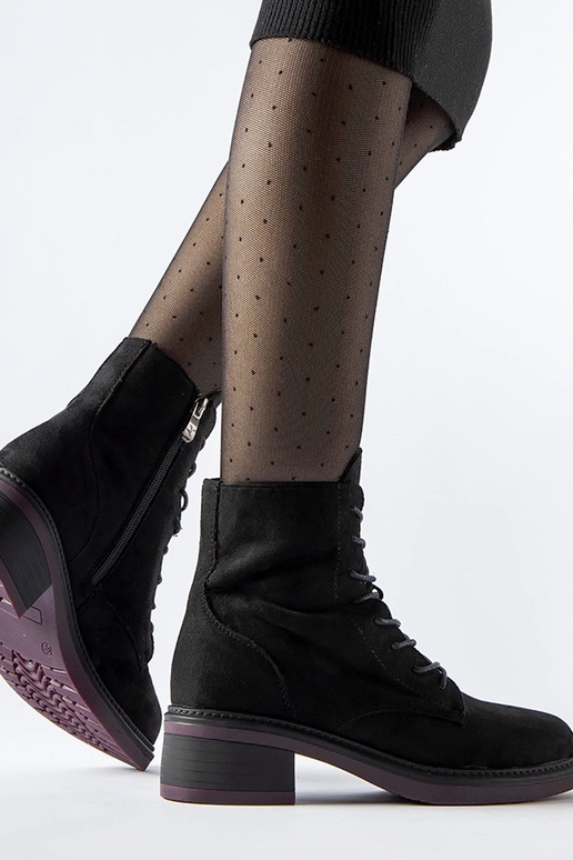 Schwarze klassische Stiefeletten mit...