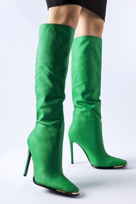 Grüne High Heel Stiefel Conjunto