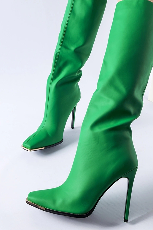 Grüne High Heel Stiefel Conjunto