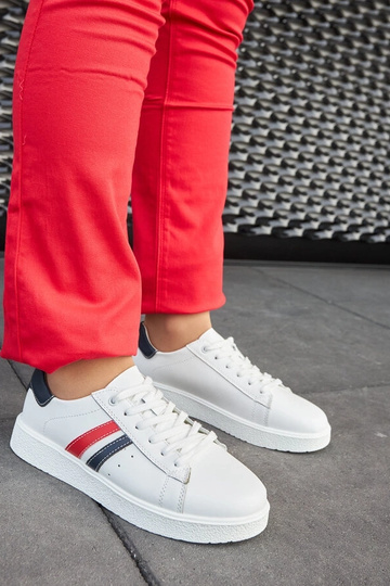 Weiße Leder-Schnürsneaker „Camilla“ 2