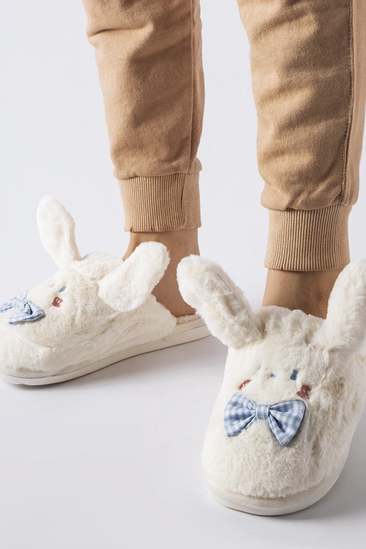 Weiße Hausschuhe mit Ohren und...