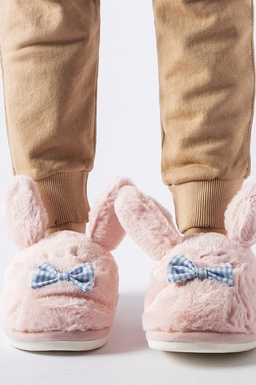 Brunos rosa Pantoffeln mit Ohren und Schleife