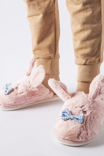 Brunos rosa Pantoffeln mit Ohren und Schleife 2