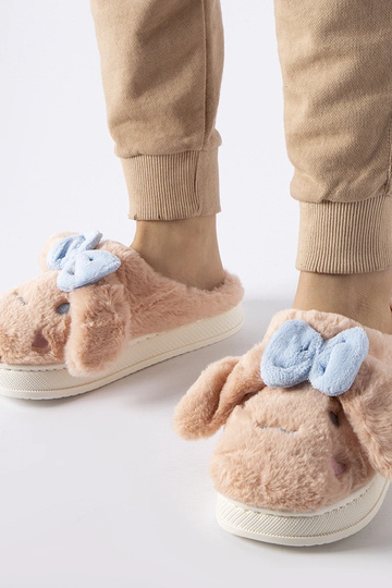 Rosa warme Hausschuhe mit...