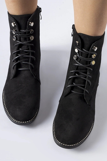 Schwarze isolierte Stiefel aus Öko-Wildleder Carpanzano 2