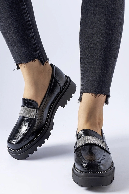 Fecteau – Loafer aus schwarzem Lackleder