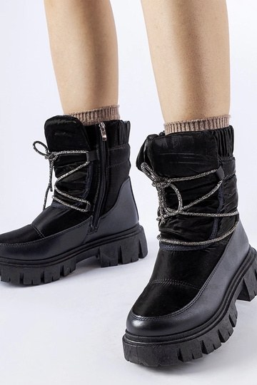 Schwarze Schneestiefel mit Zirkonia Pettenasco 2