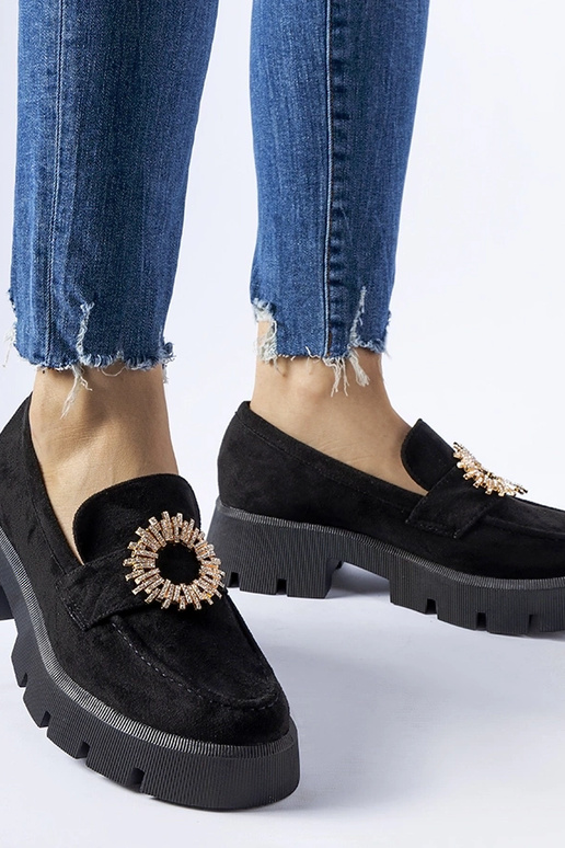 Schwarze Loafer mit Stanislas-Schnalle