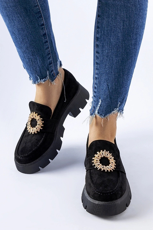 Schwarze Loafer mit Stanislas-Schnalle