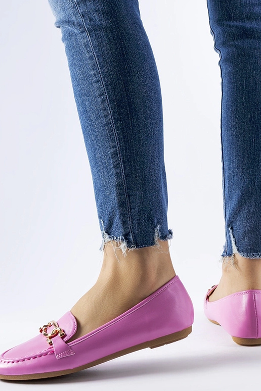 Rosafarbene Loafer mit Gaston-Schnalle