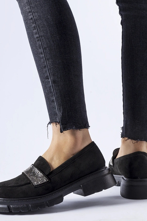 Schwarze Nicholls Kunstwildleder-Schuhe