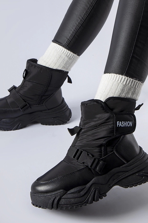 Schwarze isolierte Schneestiefel mit...