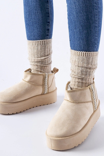 Beige Dennison Schneestiefel mit Plateausohle