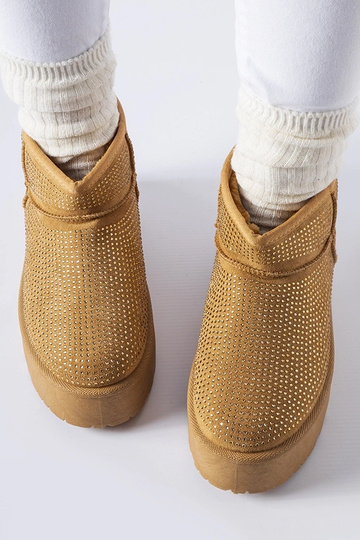 Braune Schneestiefel mit Sonora-Zirkonen 2