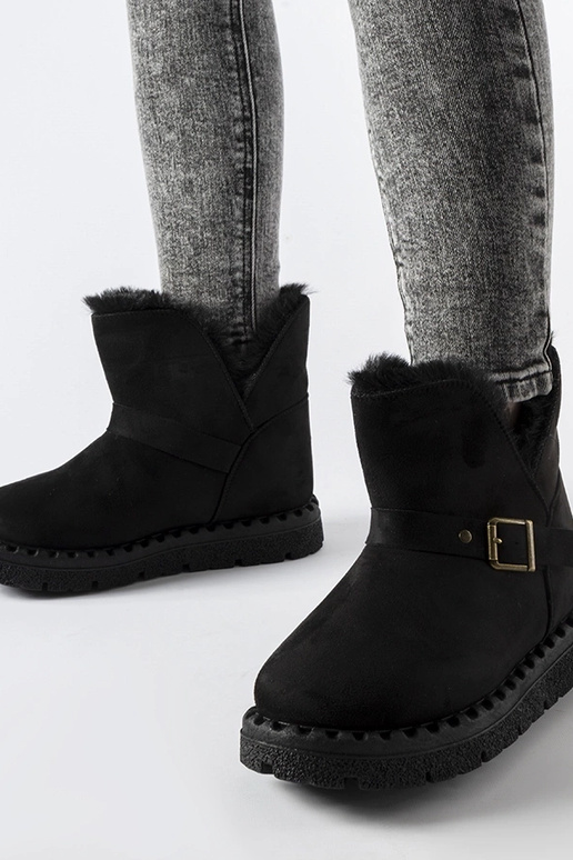 Schwarze isolierte Schneestiefel mit...