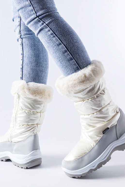 Perl-graue gefütterte Schneestiefel...