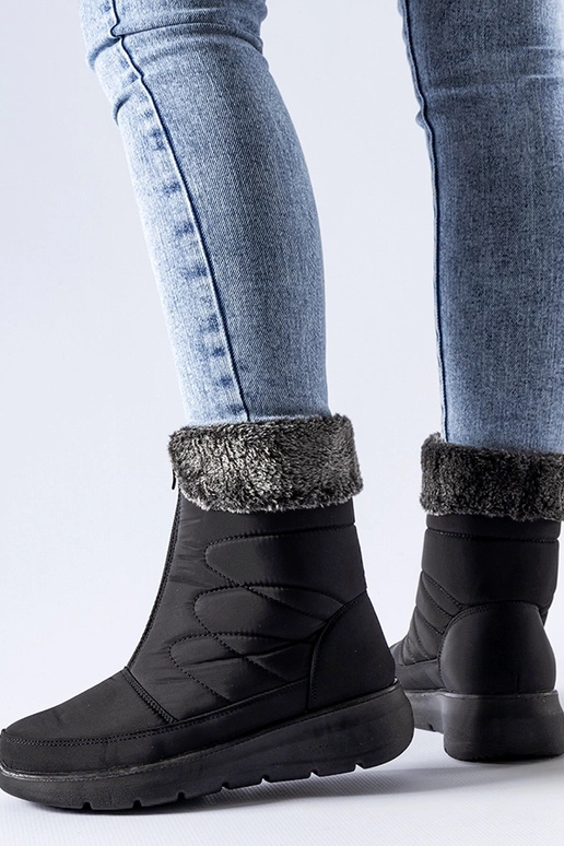 Schwarze Schneestiefel mit niedrigem...