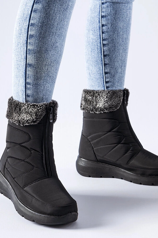 Schwarze Schneestiefel mit niedrigem...