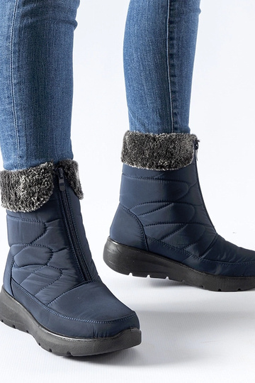 Brownton – Schneestiefel mit Keilabsatz in Marineblau 2
