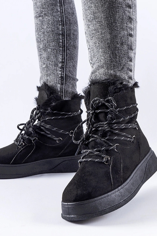 Schwarze Schneestiefel mit...